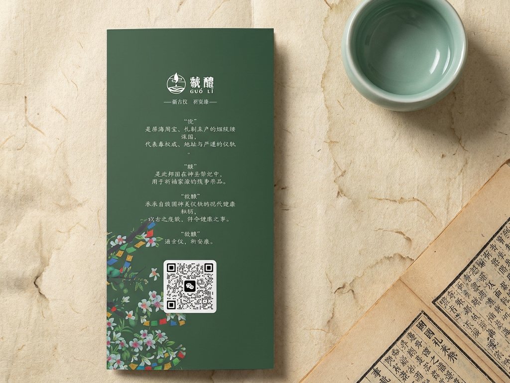 《东方神树—文冠果》知识宣讲册内页，虢醴释义与微信二维码